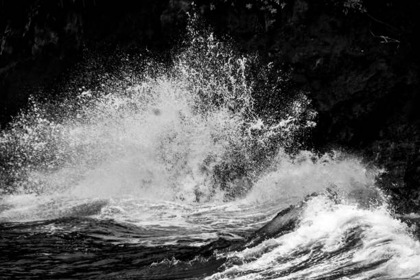istock Waves Crashing on Volcanic Rock of Hawaii 1131701253