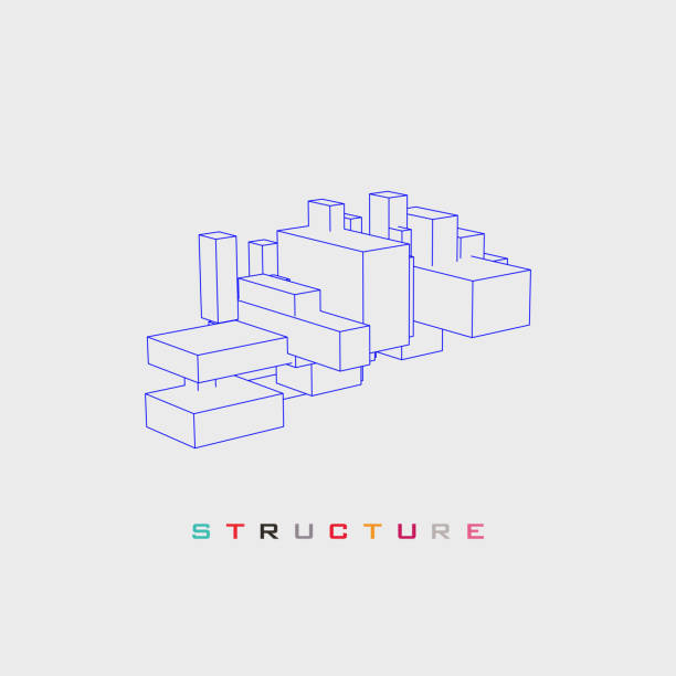 ilustraciones, imágenes clip art, dibujos animados e iconos de stock de patrón de estructura vectorial - construction frame technology cube built structure
