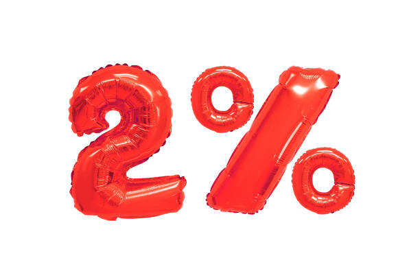 istock two percent from red color balloons on isolated background 1131715242