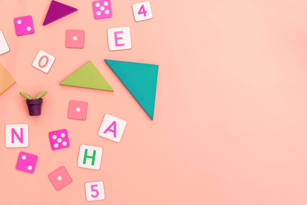 istock Kids toys on pink background Top view Flat lay Copy space 1131715946