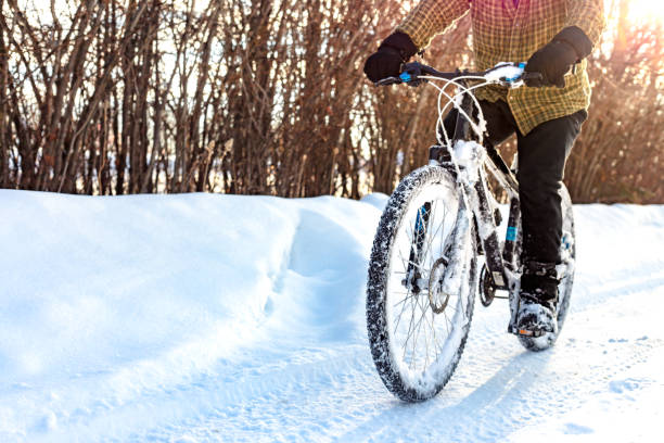 istock Winter biking in snow 1131716096