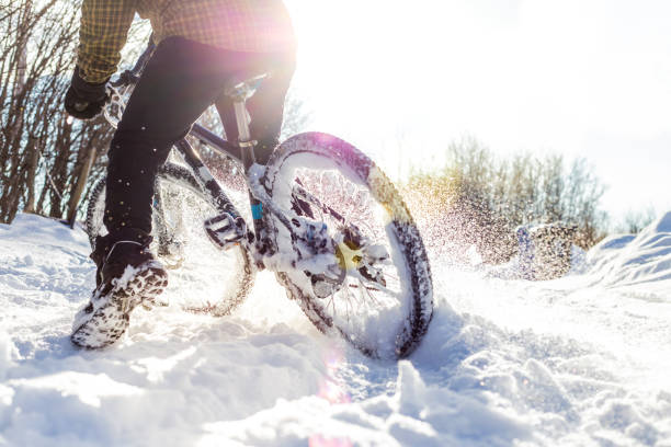 istock Winter biking in snow 1131716102
