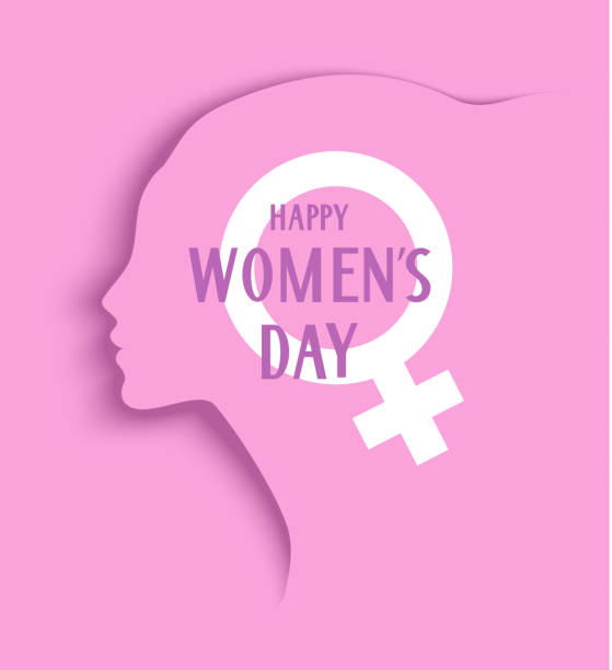istock Womens Day 8 March design template. Decorative woman silhouette on pink background. Vector illustration 1131720830