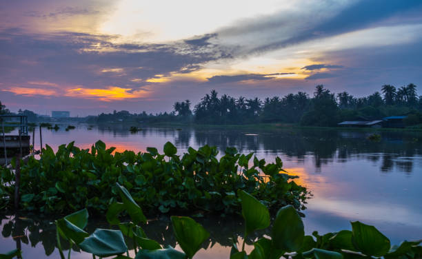 istock Overcast sky during sunset along Tha Chin river(Maenam Tha Chin),Nakhon Pathom,Thailand 1131723173