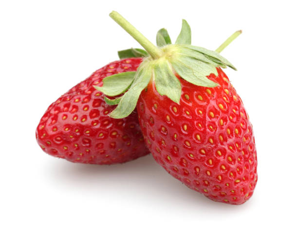 istock Fresh whole strawberries isolated on white 1131725497