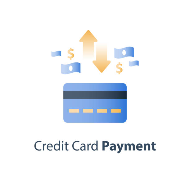 istock Dollar currency and credit card, payment method, bank services, cash back, financial solution, deposit and withdraw 1131727090