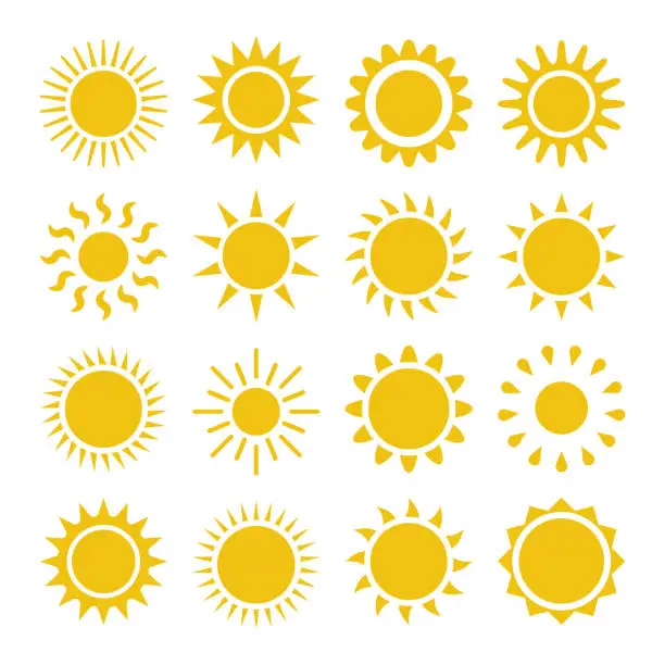 Vector illustration of Flat sun icon.