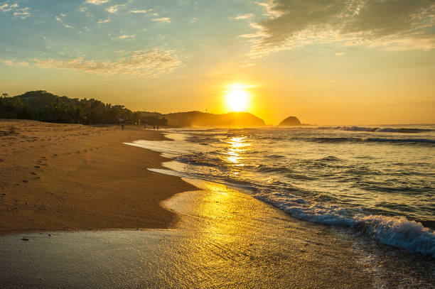 istock Zipolite beach at sunrise, Pacific coast of Mexico 1131729097