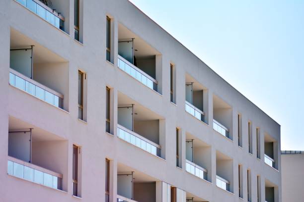 istock Futuristic architecture of apartment building. 1131737149