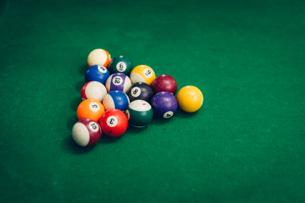 istock Close up of group of billiard ball is triangle shape. 1131737174