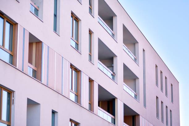 istock Futuristic architecture of apartment building. 1131737263