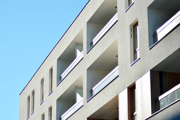 istock Futuristic architecture of apartment building. 1131737305