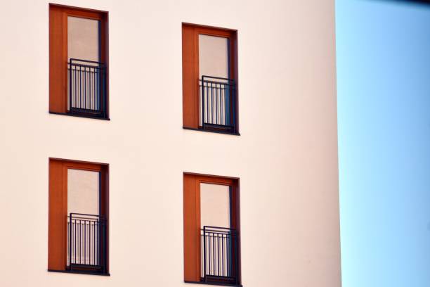 istock Futuristic architecture of apartment building. 1131738564