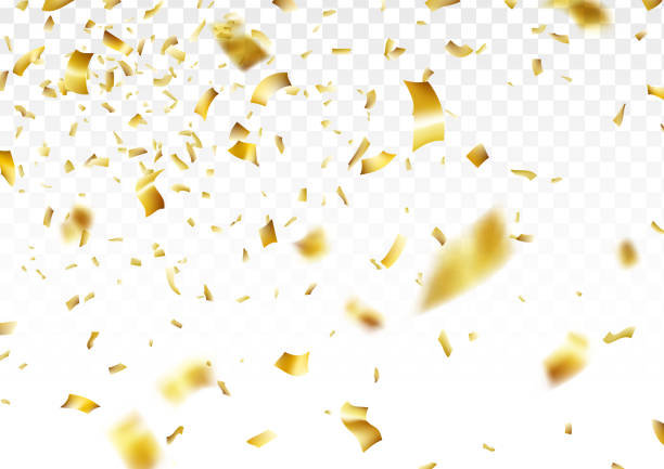 ilustrações de stock, clip art, desenhos animados e ícones de golden confetti background - ouropel