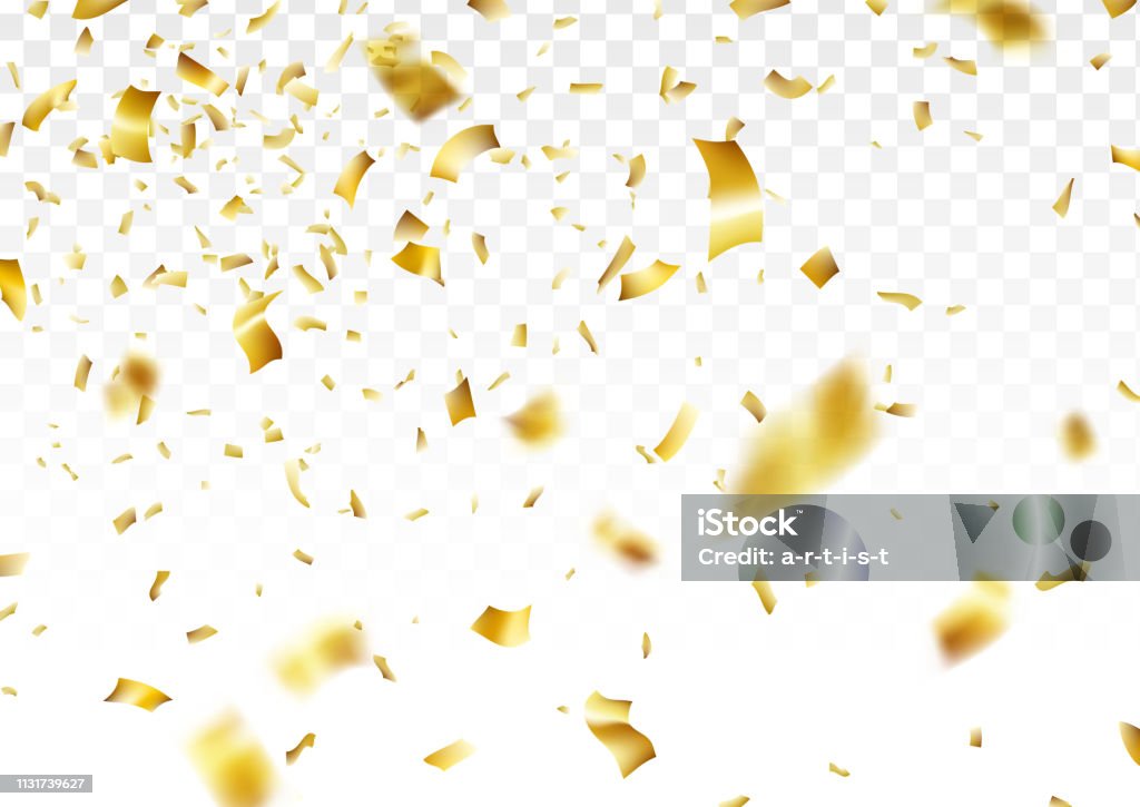 Golden confetti background EPS10 file. It contains blending objects. Layered. grouped. Confetti stock vector