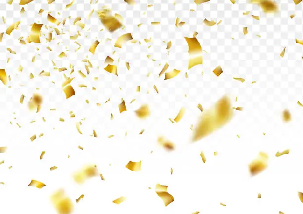 Vector illustration of Golden confetti background