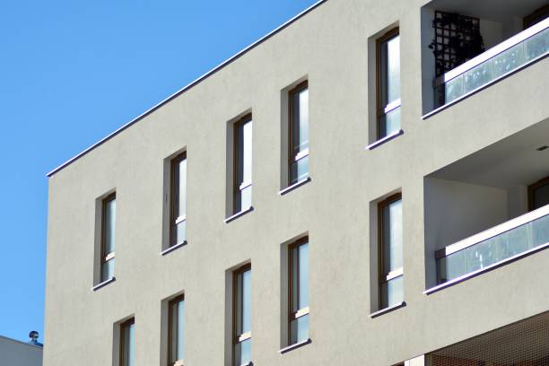 istock Futuristic architecture of apartment building. 1131739792