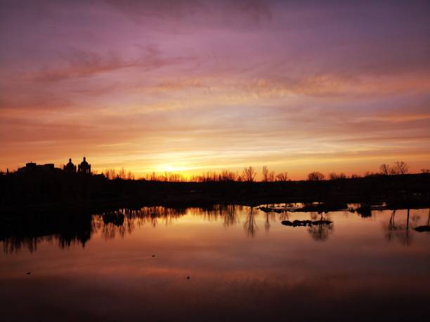 istock Sunset in tormes river in Salamanca 1131741537