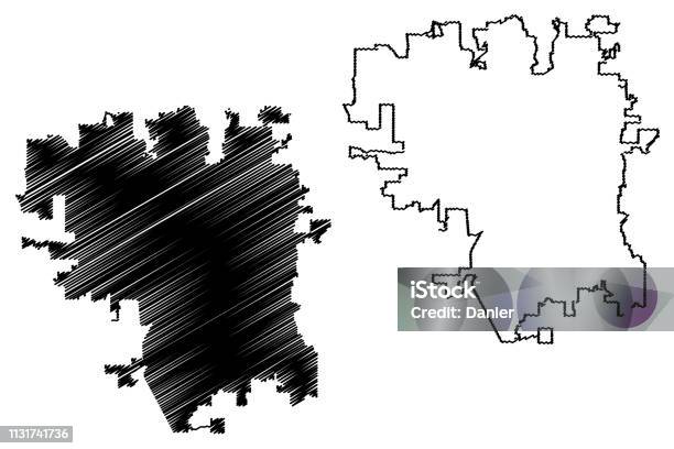Lincoln City Map Vector Stock Illustration - Download Image Now - Abstract, American Culture, Black And White