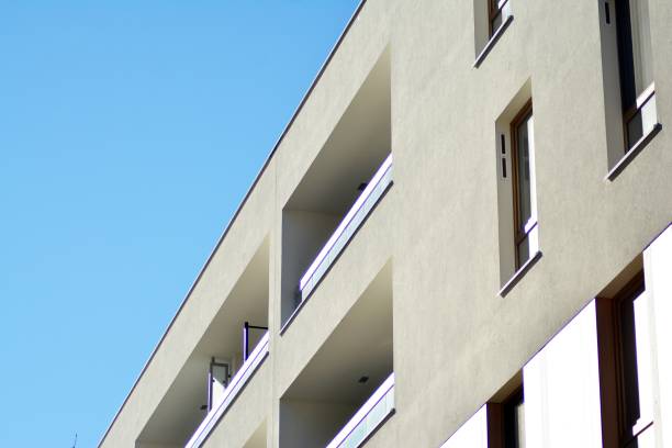 istock Futuristic architecture of apartment building. 1131741841