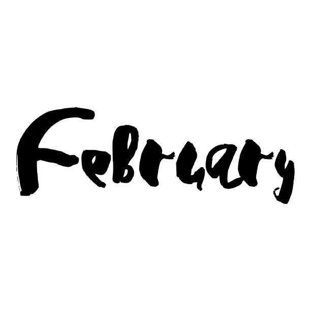 February Month Lettering 240+ February Calendar Silhouette Stock Photos, Pictures & Royalty-Free ...