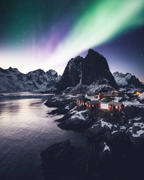 istock reine village under the aurora 1131746432