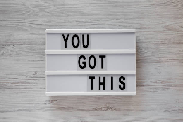 istock Modern board with text 'You got this'. Business concept. Overhead, top view, from above. Flat lay. 1131751380