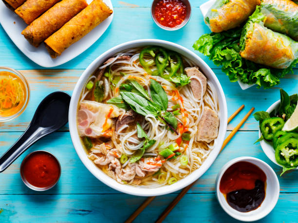 istock colorful vietnamese pho bo with beef and spring rolls 1131752148