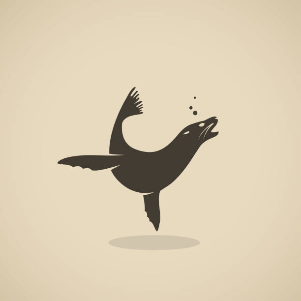 Sea lion symbol - vector illustration Sea lion symbol seal animal stock illustrations