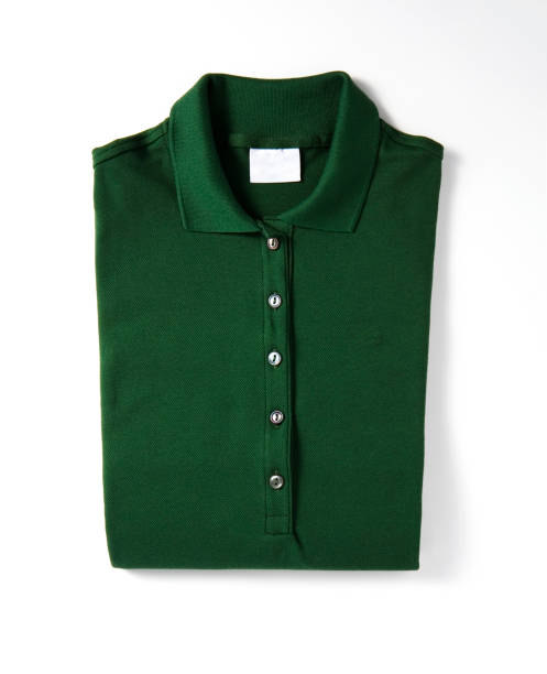 istock Green polo t-shirt isolated on white background 1131753415