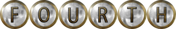 istock Fourth, concept with useful heading in metal design 1131755620