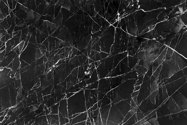 istock Patterns of nature black marble with white curly abstract texture for background 1131756801
