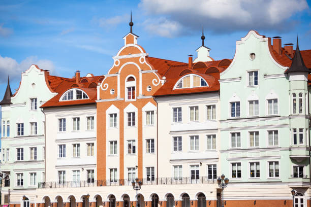 istock Beautiful classical facade of an old light buildings 1131758391