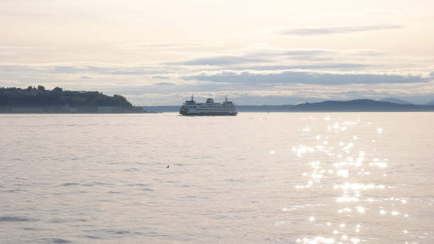 istock high key shot of a puget sound ferry approaching seattle 1131763977