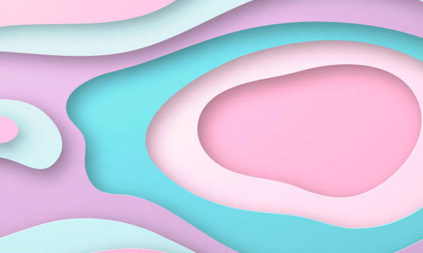 istock Paper cut background. Pastel colors abstract wave shapes - Trendy 3D design 1131763994