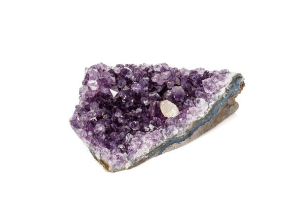 istock Amethyst Crystal Druse  macro mineral on white background 1131768996