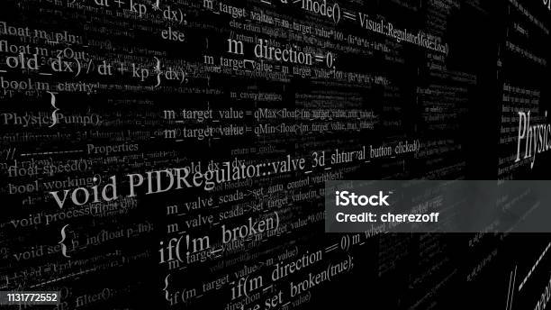 Black Programming Code Software Source Code Layers Of Program Code On Black Background Stock ...