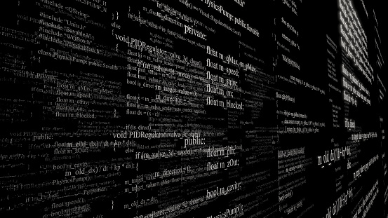 Layer Source Code Software Source Code Layers Of Program Code On Black Background Stock ...