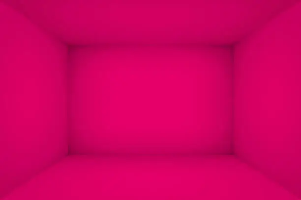 Vector illustration of Empty pink room. The inner space of the box. Vector design illustration. Mock up for you business project