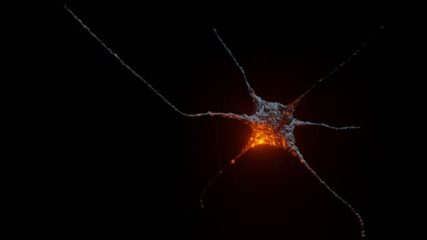 istock Neurons abstract dark background with red flares 1131776162