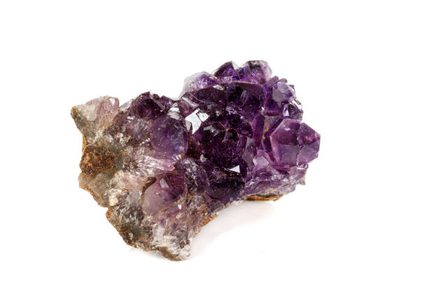 istock Amethyst Crystal Druse  macro mineral on white background 1131779474