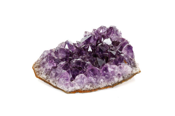 istock Amethyst Crystal Druse  macro mineral on white background 1131779519