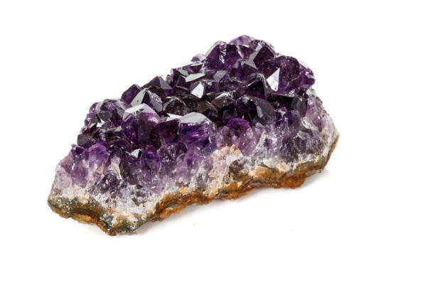 istock Amethyst Crystal Druse  macro mineral on white background 1131779564