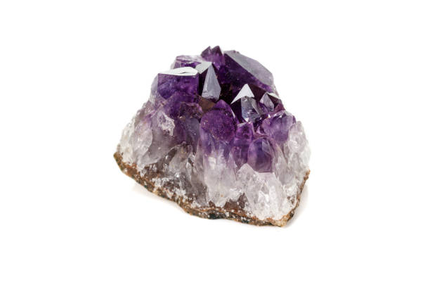 istock Amethyst Crystal Druse  macro mineral on white background 1131779573