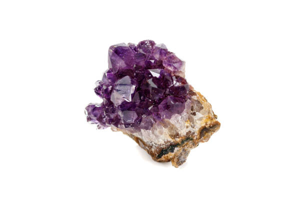 istock Amethyst Crystal Druse  macro mineral on white background 1131779598