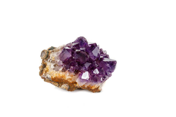 istock Amethyst Crystal Druse  macro mineral on white background 1131779646