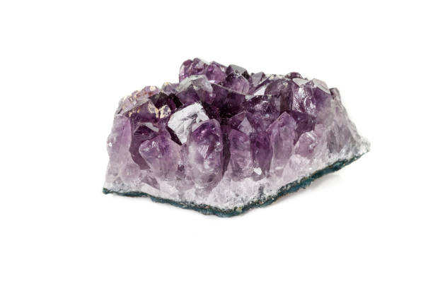 istock Amethyst Crystal Druse  macro mineral on white background 1131779652