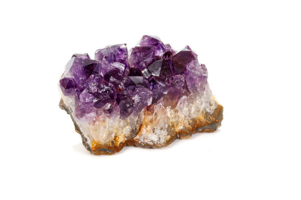 istock Amethyst Crystal Druse  macro mineral on white background 1131779742