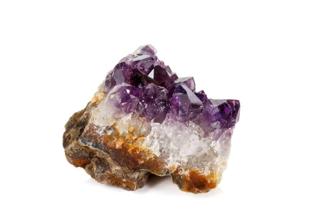 istock Amethyst Crystal Druse  macro mineral on white background 1131779794