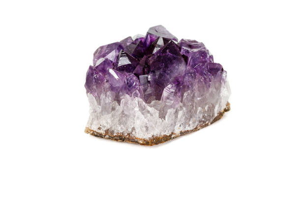 istock Amethyst Crystal Druse  macro mineral on white background 1131779813